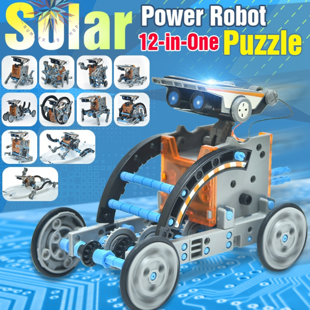12-in-1 Solar Powered DIY Robot Toy - STEM Robot Toy Kit for Kids –  Number59 Shop