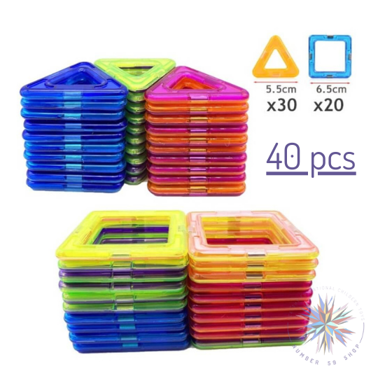 Magnetic squares best sale and triangles toys