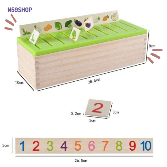 Cognitive Matching Math Puzzle With Wooden Box-Educational Toys for Kids