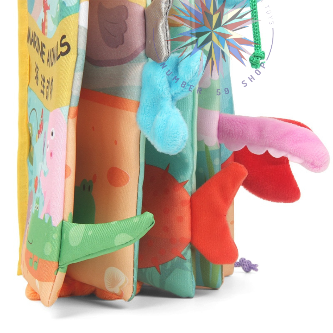 Colorful Animal's Tail Soft Cloth Book - Educational Toys for Kids_N59Shop
