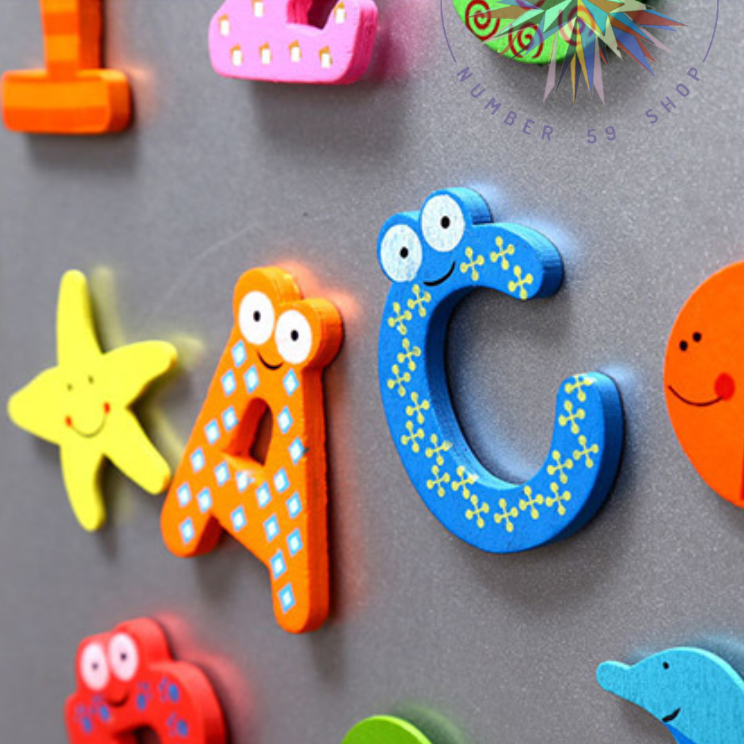 Cute Wooden Fridge Magnet Alphabet Letters A to Z - Educational Toys for Kids_N59Shop