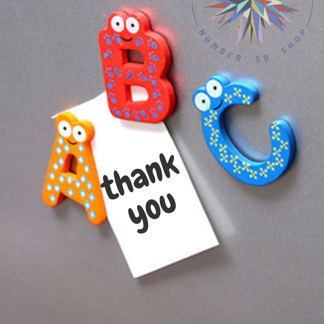 Cute Wooden Fridge Magnet Alphabet Letters A to Z - Educational Toys for Kids_N59Shop