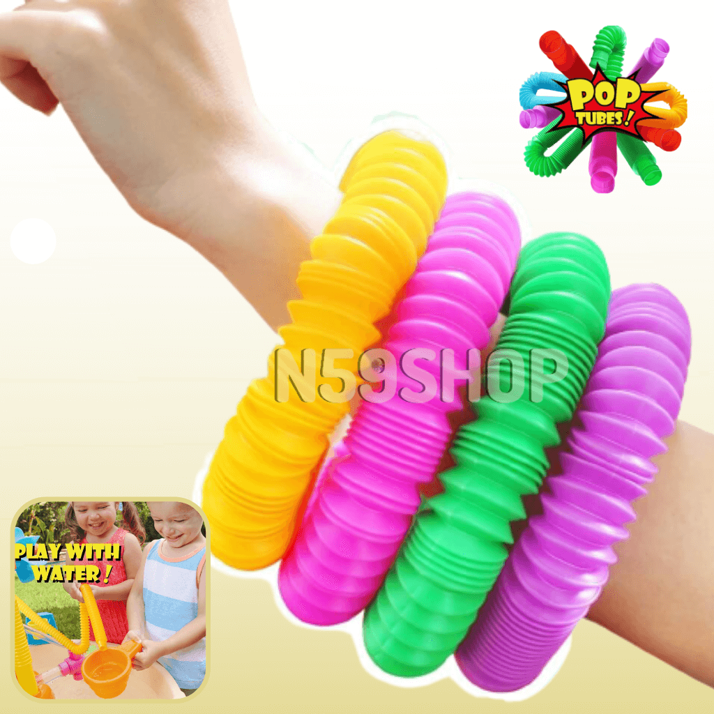N59Shop 4 Pack Colorful Mini Pop Tube Kids Toy -Sensory Fidget Toy