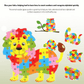 Wooden Jigsaw Puzzle Animal Alphabet Multicolor-Educational Toys for Kids