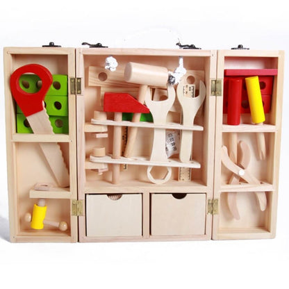 Multifunctional Wooden Assembly Toolbox-Educational Toys for Kids