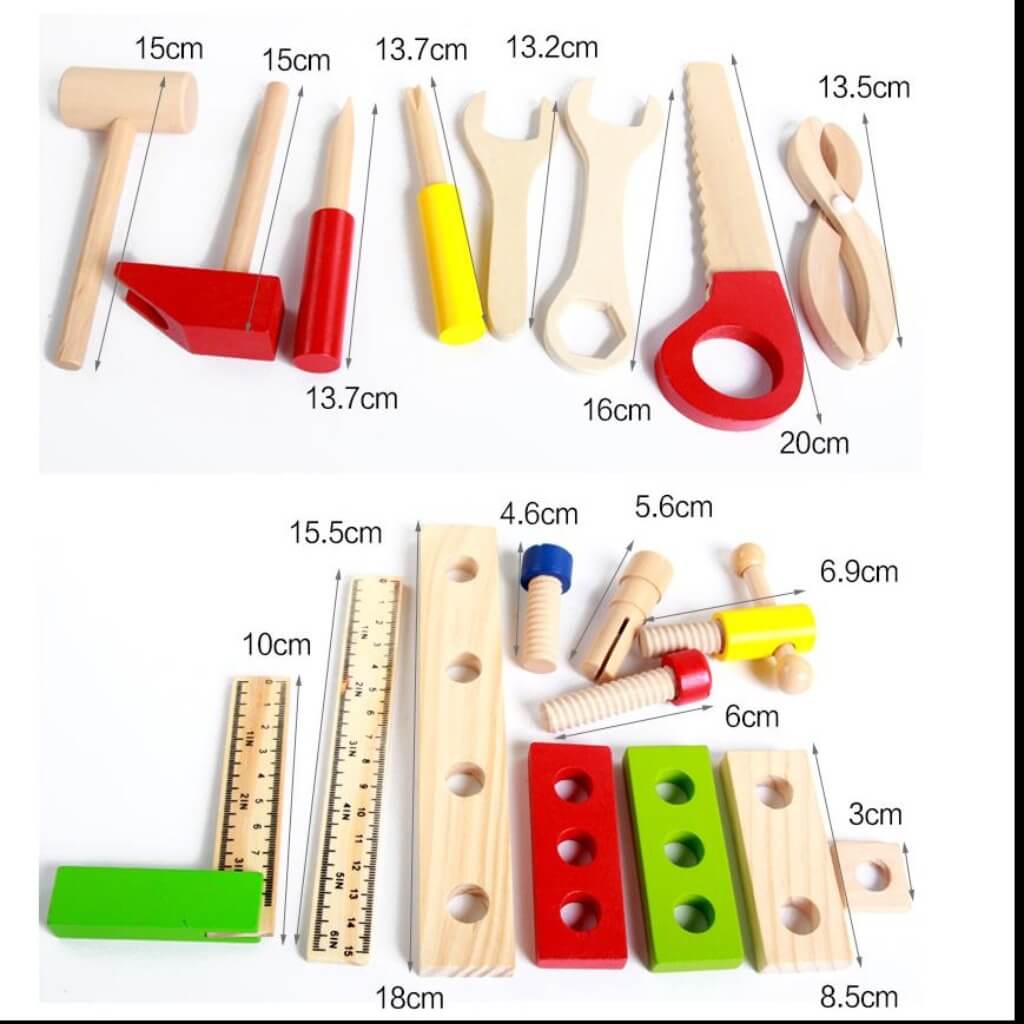 Multifunctional Wooden Assembly Toolbox-Educational Toys for Kids