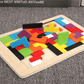 Colorful 3D Wooden Tetris Puzzle Board Game-Educational Toys for Kids