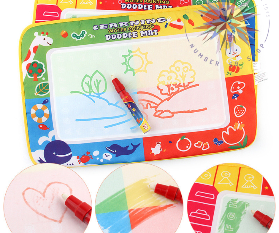 Big Size Water Drawing Board Coloring Book & Magic Pen Painting Doodle Mat  For Kids Educational