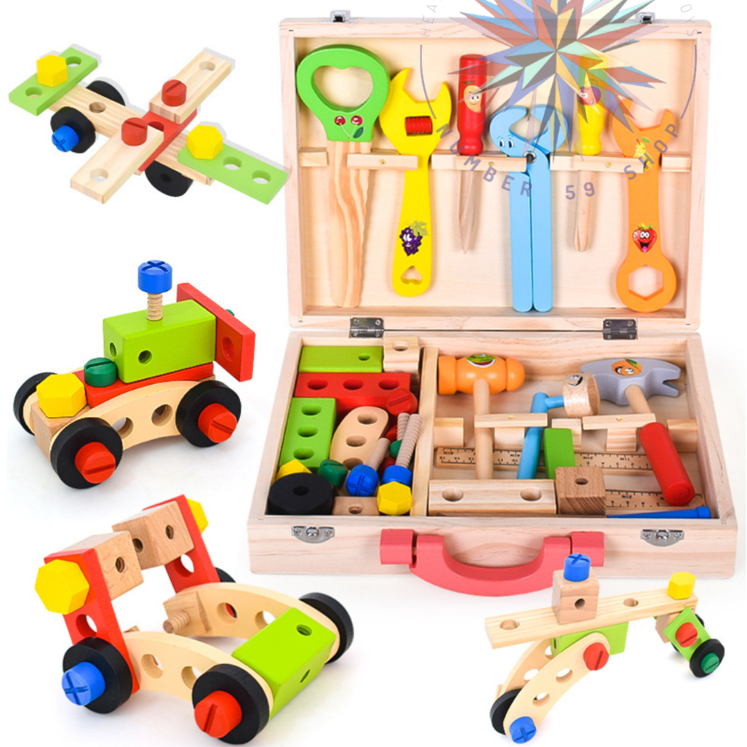 Wooden DIY Creative Toolbox - Educational Toys for Kids_N59Shop