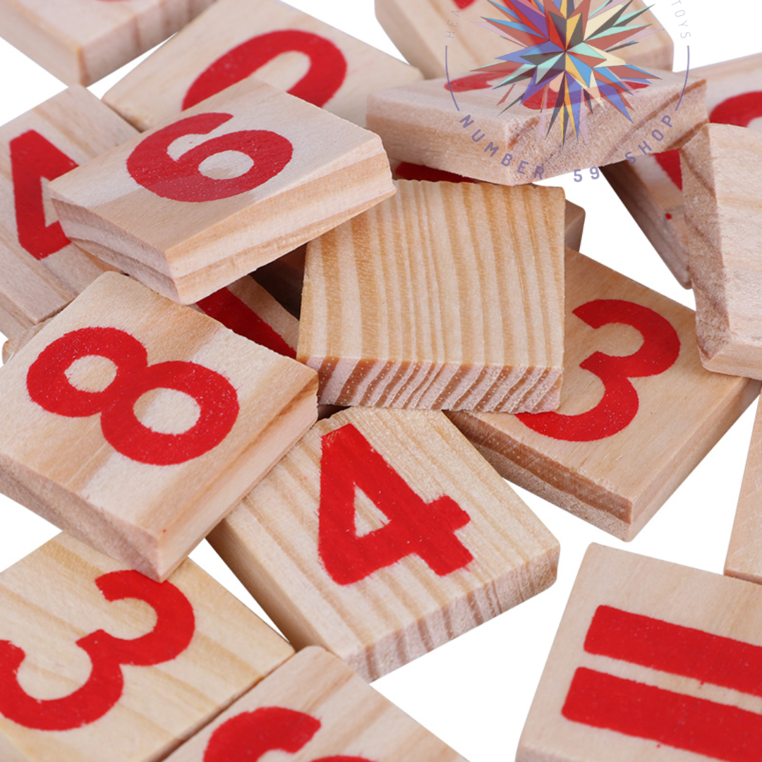 Wooden Numbers with Counting Sticks Math Board_N59Shop