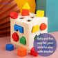 Wooden Shape Sorter Geometric Blocks-Educational Toys for Kids